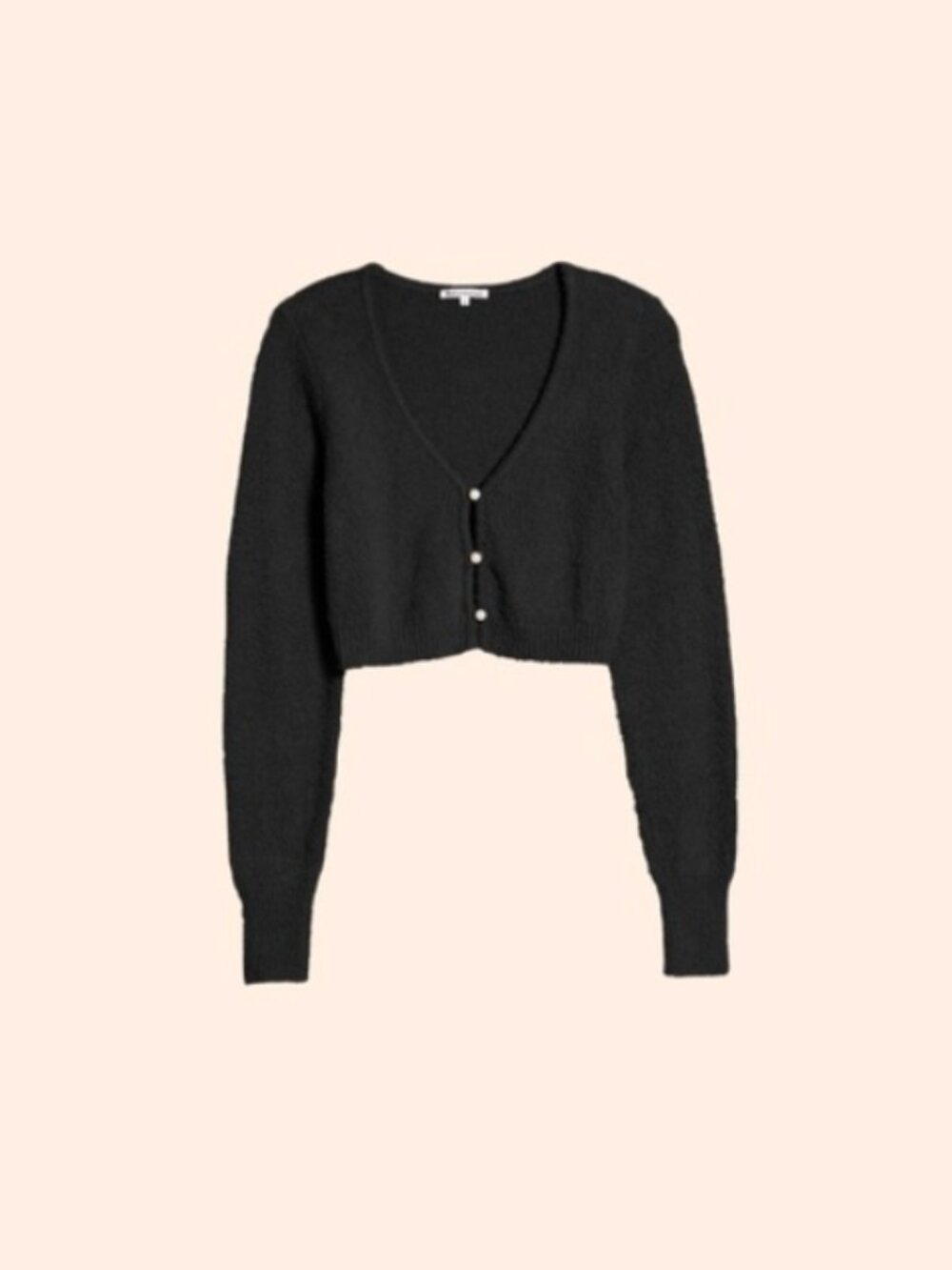 Reformation “Lotte” cropped cardigan in black, size small